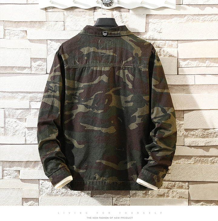 mens camouflage denim jacket coat man coats jaqueta masculino jeans jacket & coats fashion design autumn brand clothing