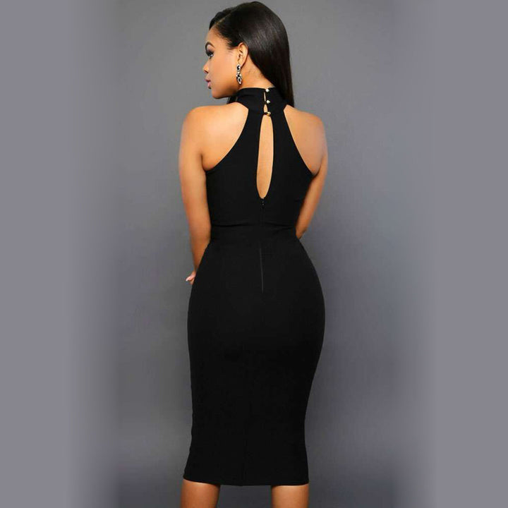 women sleeveless bodycon dress