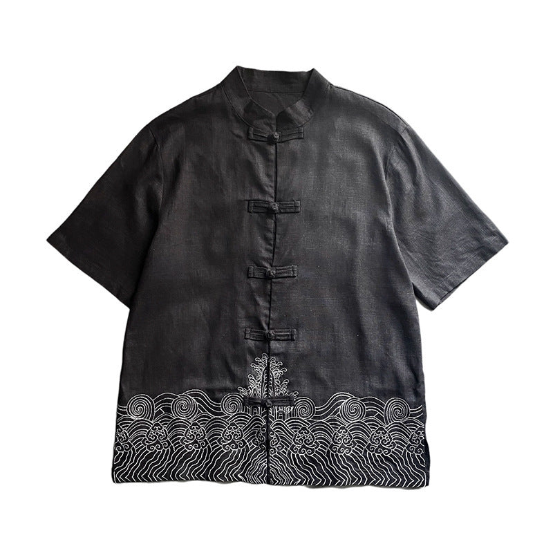 -quarter Sleeve Linen Shirt