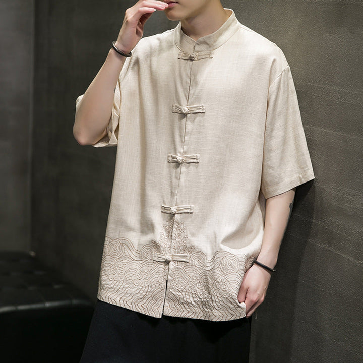 -quarter Sleeve Linen Shirt