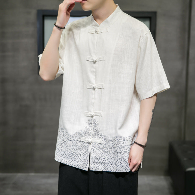 -quarter Sleeve Linen Shirt