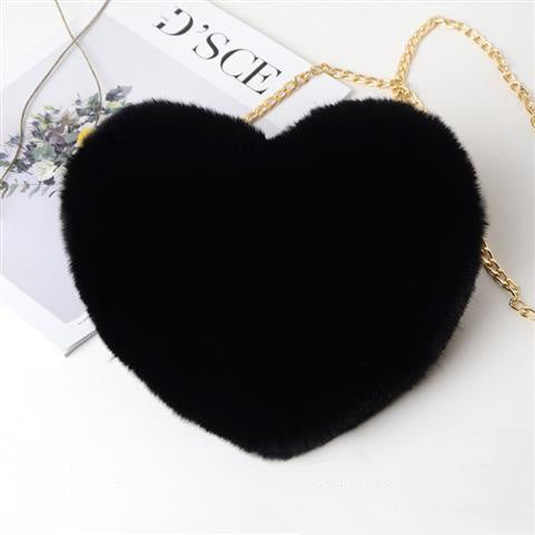 women plush chain shoulder bags valentine'