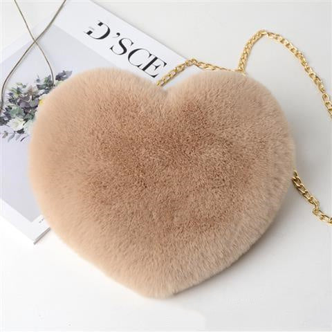 women plush chain shoulder bags valentine'