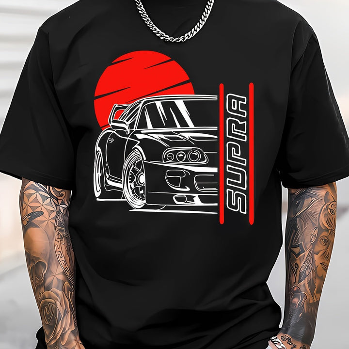 Super Fancy Car Printed T-shirt, Men's T-shirt, Summer Casual Short Sleeved T-shirt