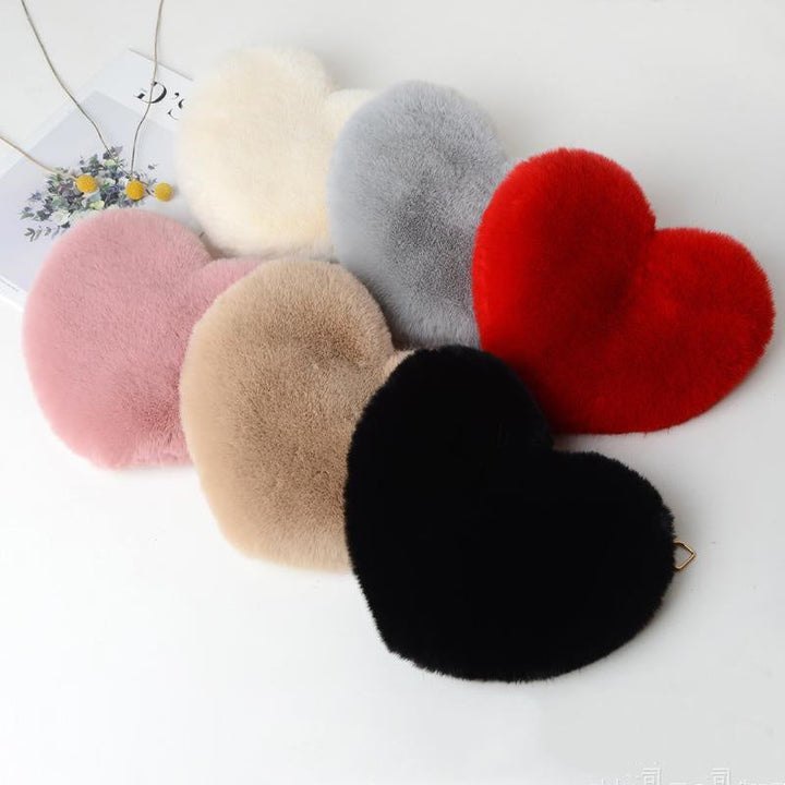 women plush chain shoulder bags valentine'