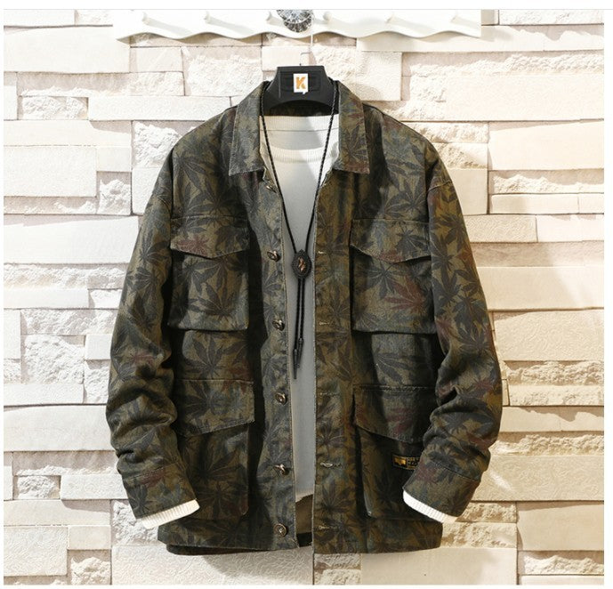 mens camouflage denim jacket coat man coats jaqueta masculino jeans jacket & coats fashion design autumn brand clothing