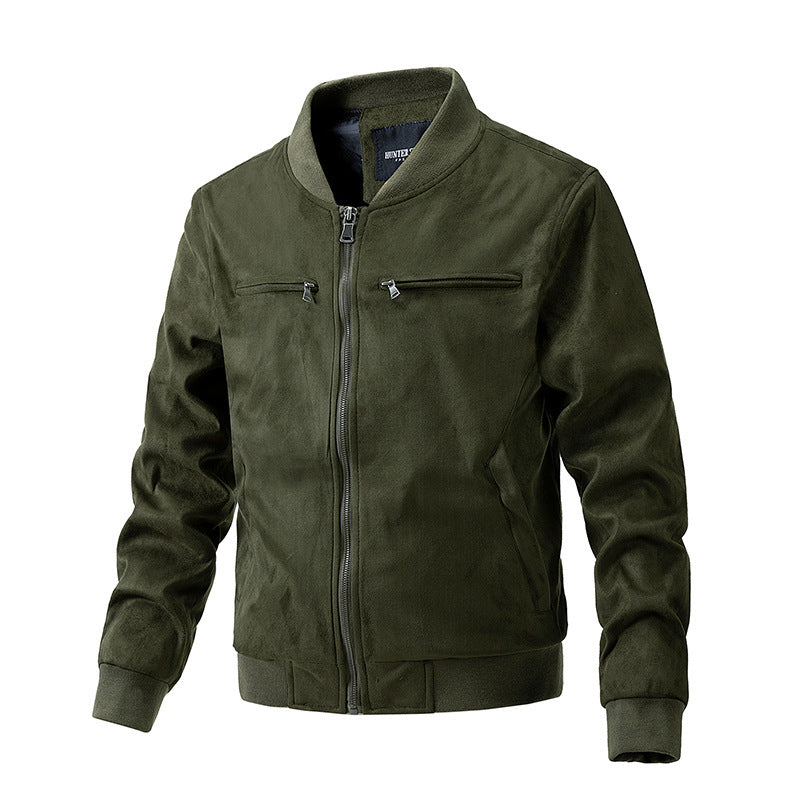 Jacket Double Zipper Pocket Clothing Mens